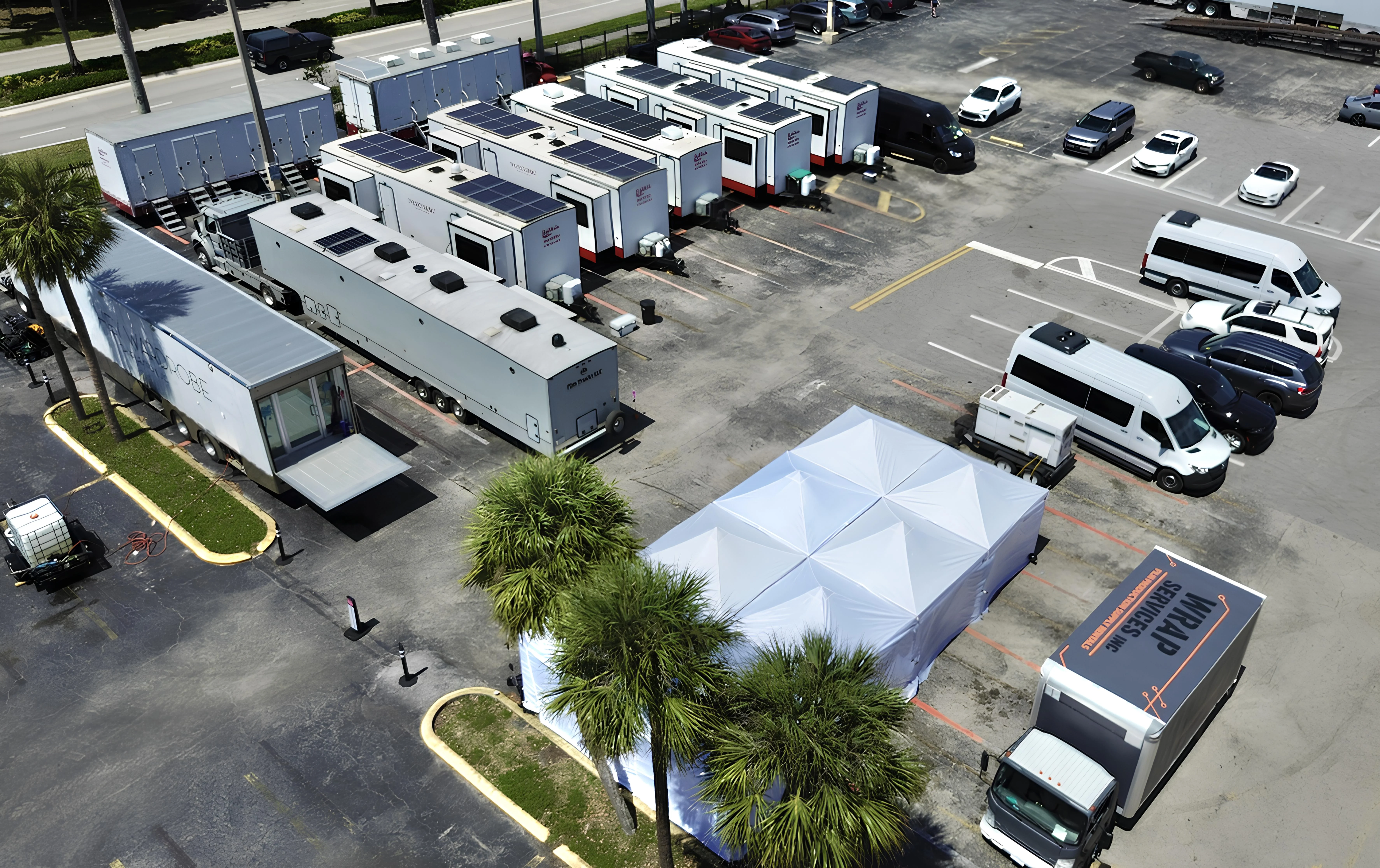 Pipe tent setup in park location